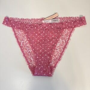 Victoria's Secret Lace Bikini Panties Size XL NWT Pink Floral Polka Dot